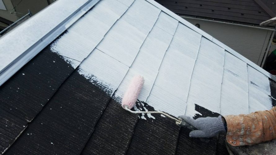 朝霞市にて外壁塗装　～屋根の下塗り～